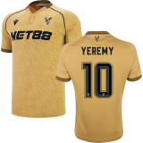 YEREMY #10 Crystal Palace Away Gold Fans Soccer Jersey 2025/26 (CUP Font 杯赛字体 )