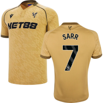 SARR #7 Crystal Palace Away Gold Fans Soccer Jersey 2025/26 (League Font 联赛字体 )