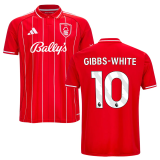GIBBS-WHITE #10 Nottingham Forest Home Red Fans Jersey 2025/26 (League Font 联赛字体 )