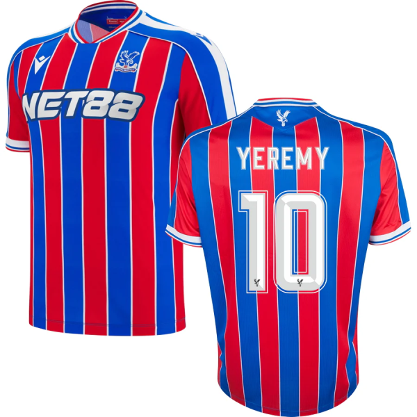 YEREMY #10 Crystal Palace Home Fans Soccer Jersey 2025/26  (CUP Font 杯赛字体 )