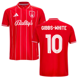 GIBBS-WHITE #10 Nottingham Forest Home Red Fans Jersey 2025/26 (CUP Font 杯赛字体 )