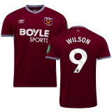 WILSON #9 West Ham Home Fans Soccer Jersey 2025/26 (League Font 联赛字体 )