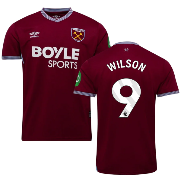 WILSON #9 West Ham Home Fans Soccer Jersey 2025/26 (League Font 联赛字体 )