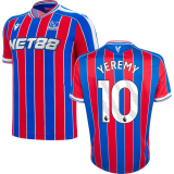 YEREMY #10 Crystal Palace Home Fans Soccer Jersey 2025/26 (League Font 联赛字体 )