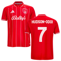 HUDSON-ODOI #7 Nottingham Forest Home Red Fans Jersey 2025/26 (CUP Font 杯赛字体 )