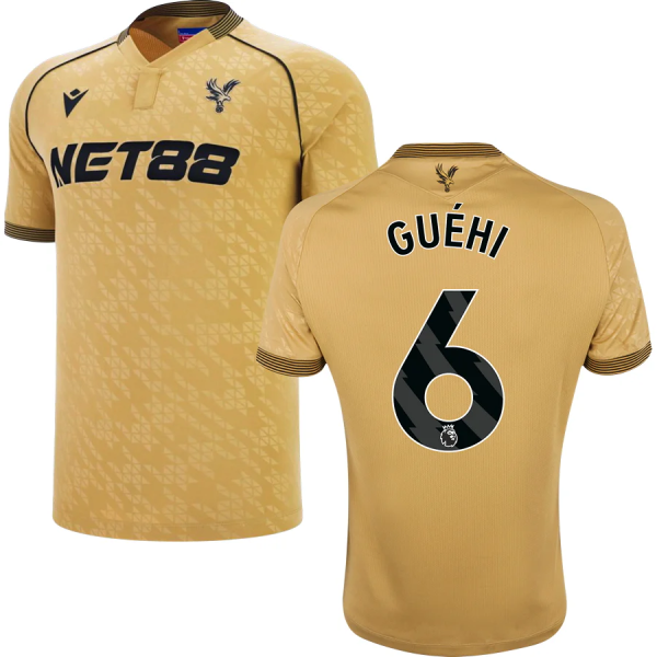 Guéhi #6 Crystal Palace Away Gold Fans Soccer Jersey 2025/26 (League Font 联赛字体 )