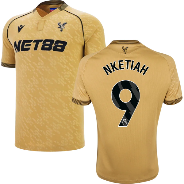 NKETIAH #9 Crystal Palace Away Gold Fans Soccer Jersey 2025/26 (League Font 联赛字体 )