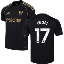 IWOBI #17 Fulham Third Black Fans Soccer Jersey 2025/26 (League Font 联赛字体 )
