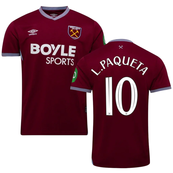 L.Paquetá #10 West Ham Home Fans Soccer Jersey 2025/26 (CUP Font 杯赛字体 )
