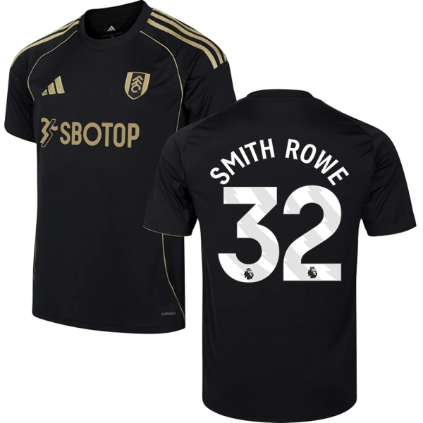 SMITH ROWE #32 Fulham Third Black Fans Soccer Jersey 2025/26 (League Font 联赛字体 )