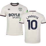 L.Paquetá #10 West Ham Away Fans Soccer Jersey 2025/26 (League Font 联赛字体 )