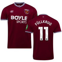 Füllkrug #11 West Ham Home Fans Soccer Jersey 2025/26 (League Font 联赛字体 )