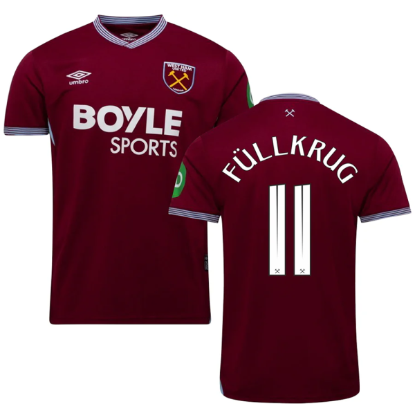 Füllkrug #11 West Ham Home Fans Soccer Jersey 2025/26 (CUP Font 杯赛字体 )