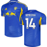 NMECHA #14 Leeds United Away Blue Fans Soccer Jersey 2025/26 (League Font 联赛字体 )