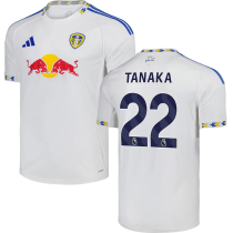 TANAKA #22 Leeds United Home White Fans Soccer Jersey 2025/26 (League Font 联赛字体 )