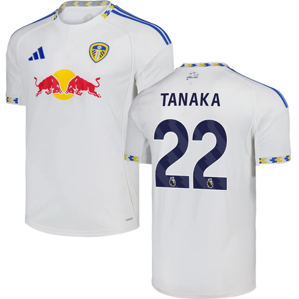 TANAKA #22 Leeds United Home White Fans Soccer Jersey 2025/26 (League Font 联赛字体 )