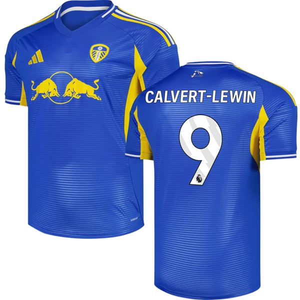 CALVERT-LEWIN #9 Leeds United Away Blue Fans Soccer Jersey 2025/26 (League Font 联赛字体 )