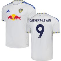 CALVERT-LEWIN #9 Leeds United Home White Fans Soccer Jersey 2025/26 (League Font 联赛字体 )