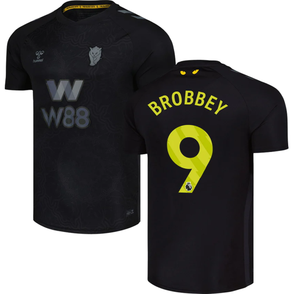 BROBBEY #9 Sunderland Third Black Fans Soccer Jersey 2025/26 (League Font 联赛字体 )