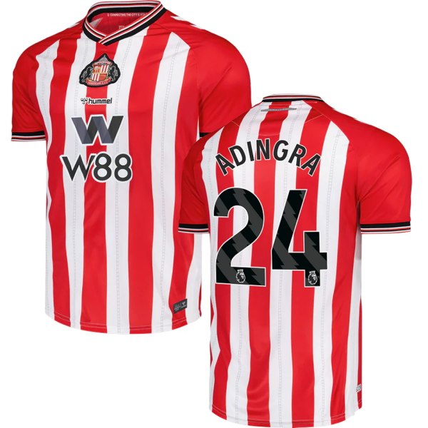 ADINGRA #24 Sunderland Home Fans Soccer Jersey 2025/26 (League Font 联赛字体 )