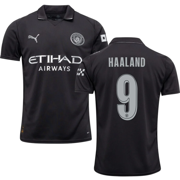 HAALAND #9 Man City 1:1 Quality Away Fans Soccer Jersey 2025/26 (UCL Font 欧冠字体 )
