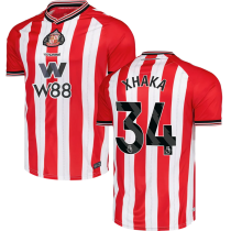 XHAKA #34 Sunderland Home Fans Soccer Jersey 2025/26 (League Font 联赛字体 )