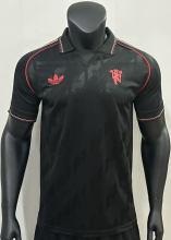 2025 M Utd Black Retro Style Player Version  Soccer Jersey