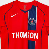 2004/2005 PSG Away Red Retro Soccer Jersey
