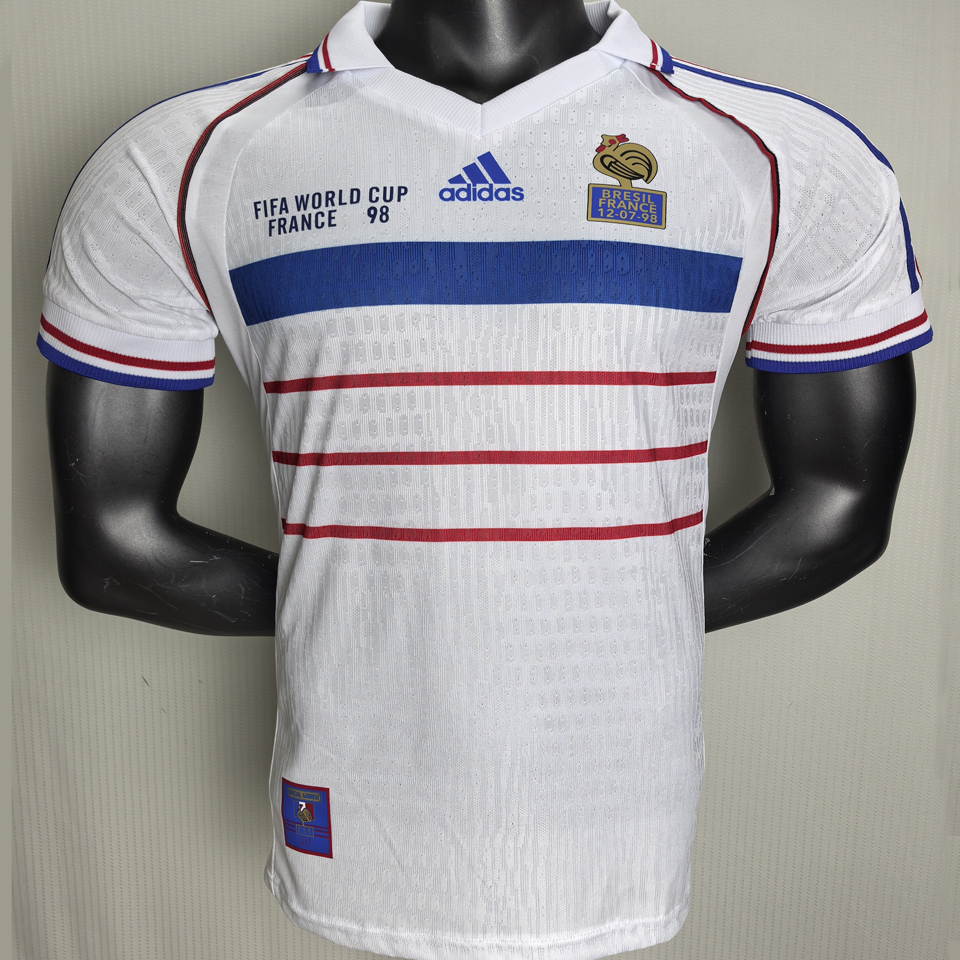 1998 Francia Visitante White Retro