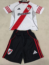 2025/26 River Plate Home White Kids Soccer Jersey