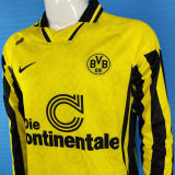 1996/1997 BVB Home Yellow Retro Long Sleeve Soccer Jersey