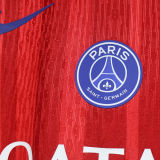 2025/26 PSG Third Red Player Version Long Sleeve Soccer Jersey