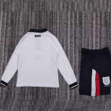 1998 England Home Kids Retro Long Sleeve Soccer Jersey
