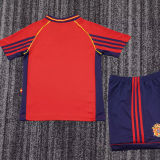 1998 Spain Home Red Kids Retro Soccer Jersey