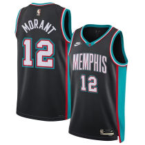 2026 Grizzlies MORANT #12Black  Retro NBA Jerseys