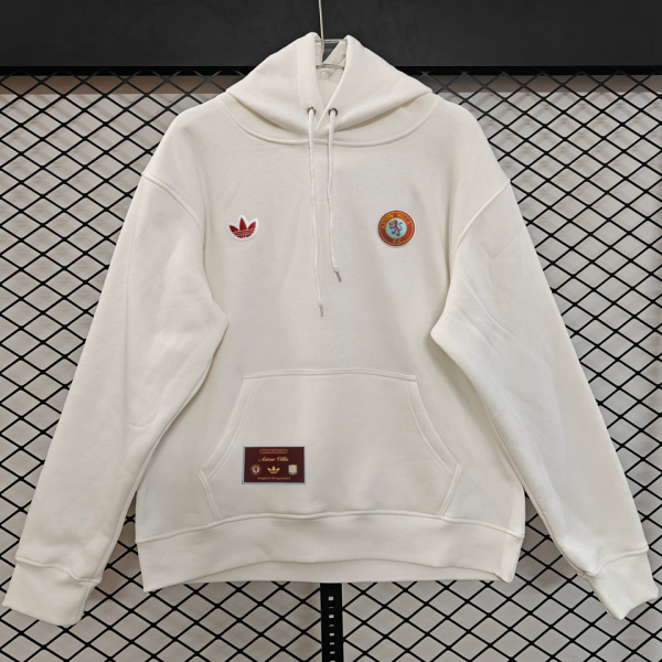 2026 Aston Villa White Retro Style Hoody 小绣花