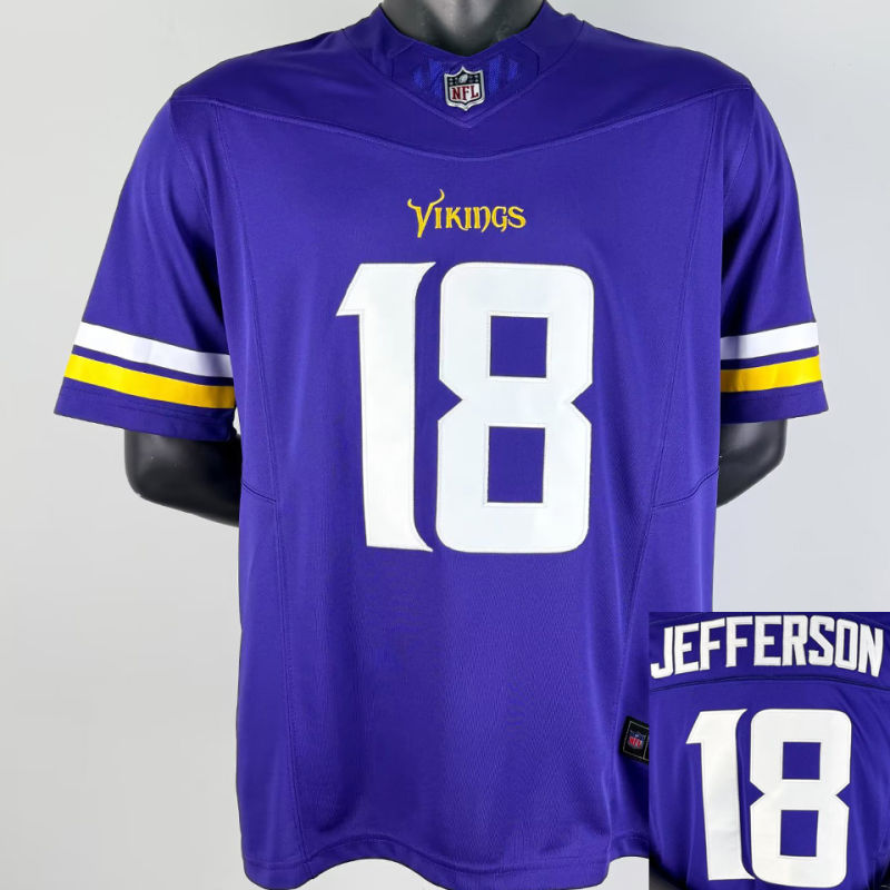 JEFFERSON #18 Men's Minnesota Vikings NFL Jersey