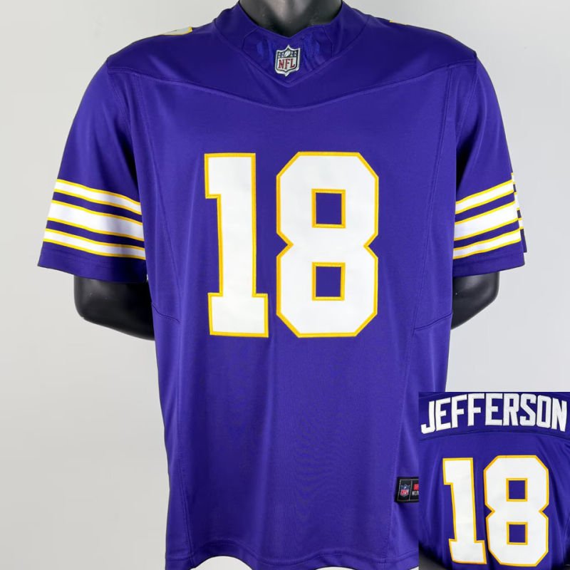 JEFFERSON #18 Men's Minnesota Vikings NFL Jersey