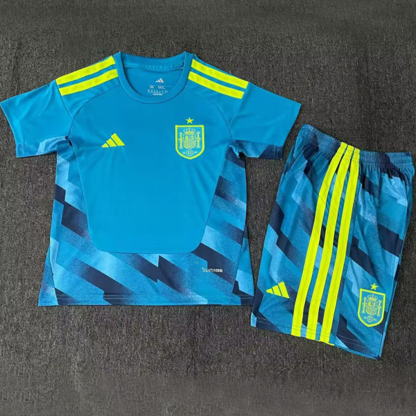 2026/27 Spain Goalkeeper Blue Kids Soccer Jersey