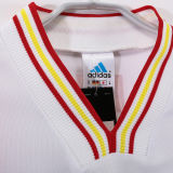 1996 Spain Away White Retro Long Sleeve Soccer Jersey