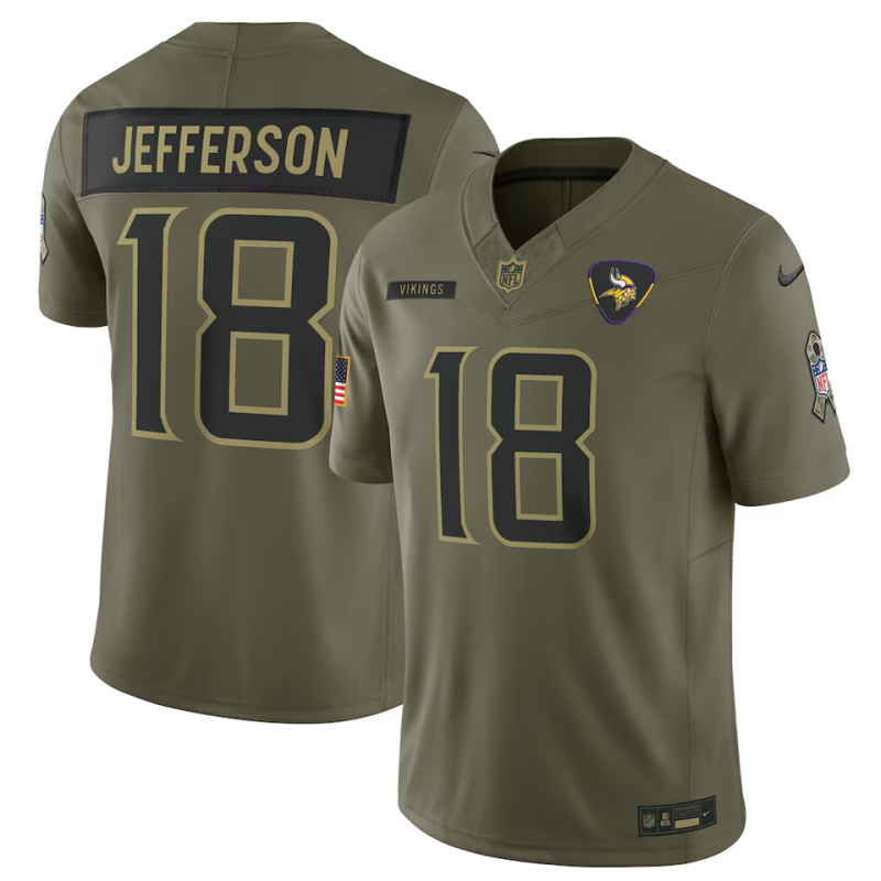 JEFFERSON #18 Men's Minnesota Vikings NFL Jersey