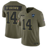 ST BROWN #14 Men's Detroit Lions NFL Jersey 雄狮