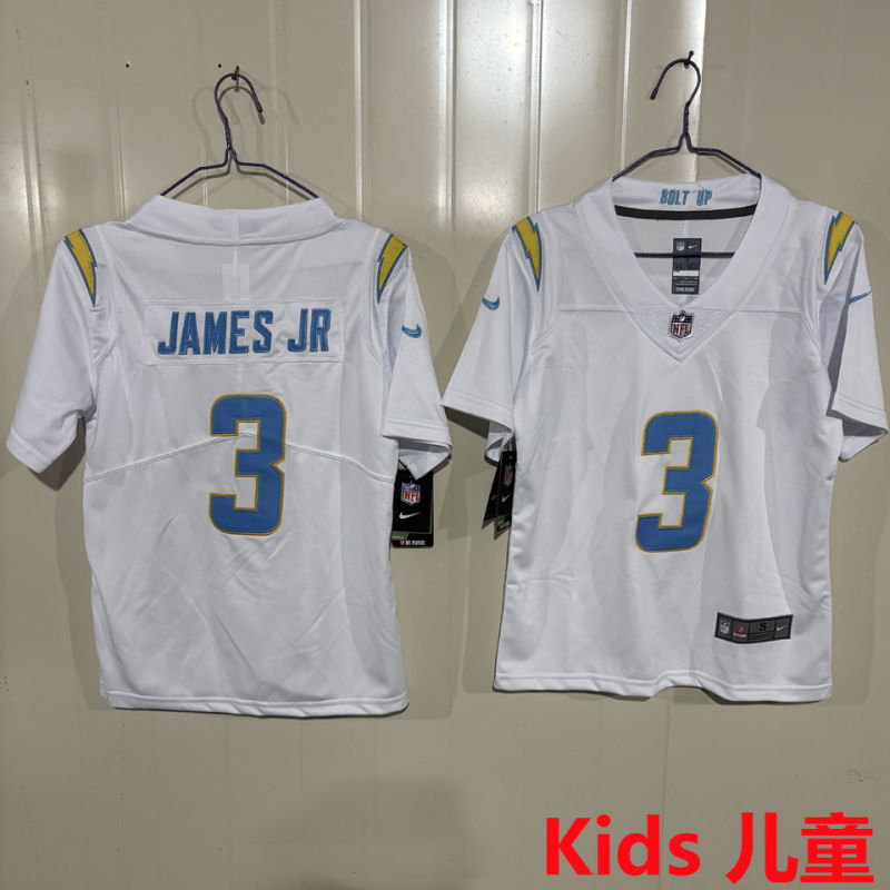 JAMES JR 3 Los Angeles Chargers Kids NFL Jersey