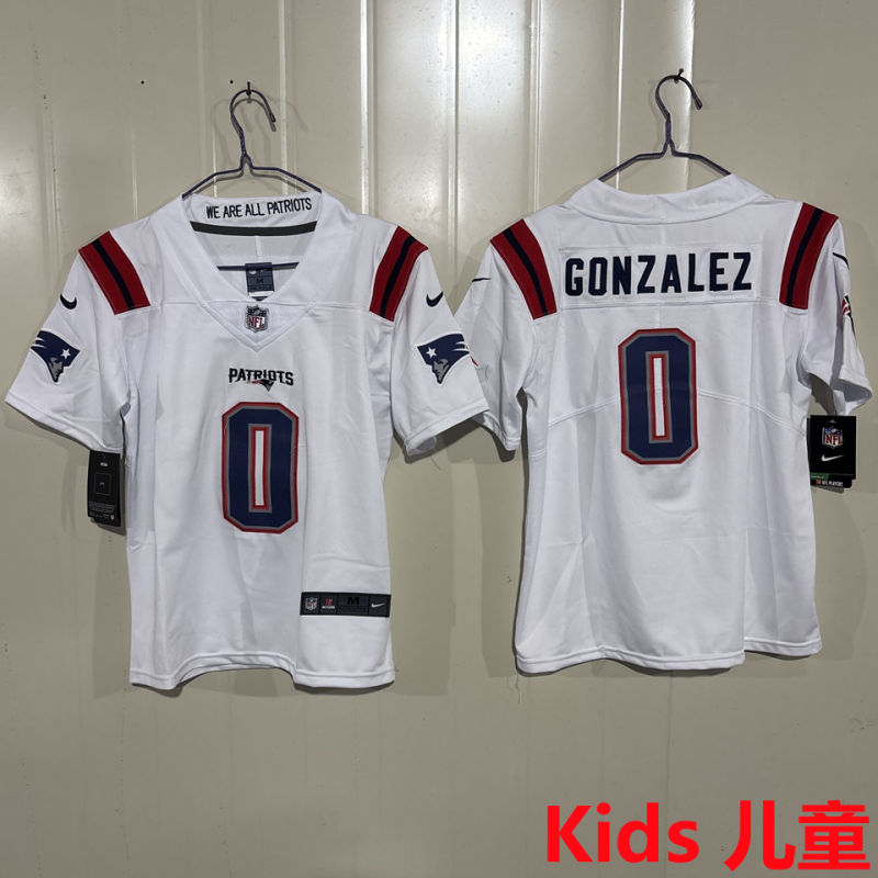 GONZALEZ #0 New England Patriots Kids NFL Jersey