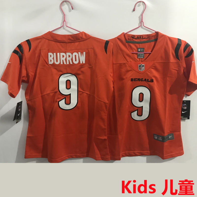 BURROW #9 Cincinnati Bengals Kids NFL Jersey