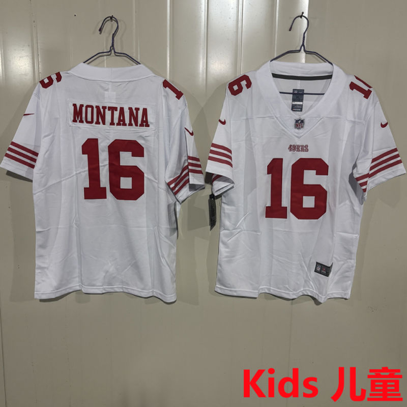 MONTANA #16 San Francisco 49ers Kids NFL Jersey #49