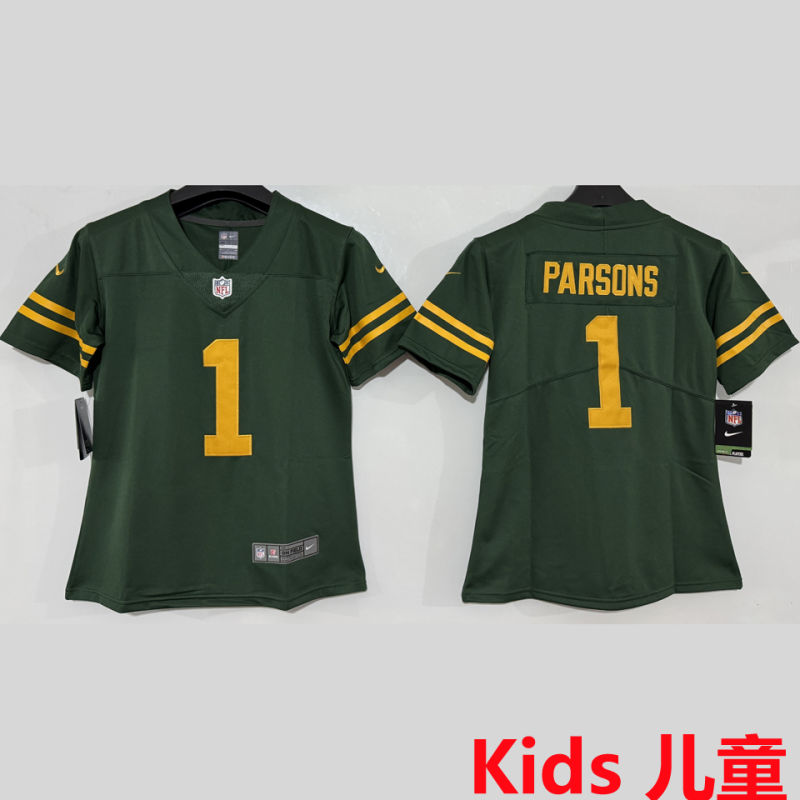 PARSONS #1 Green Bay Packers Kids NFL Jersey