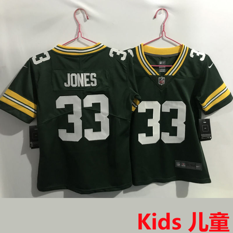JONES #33 Green Bay Packers Kids NFL Jersey