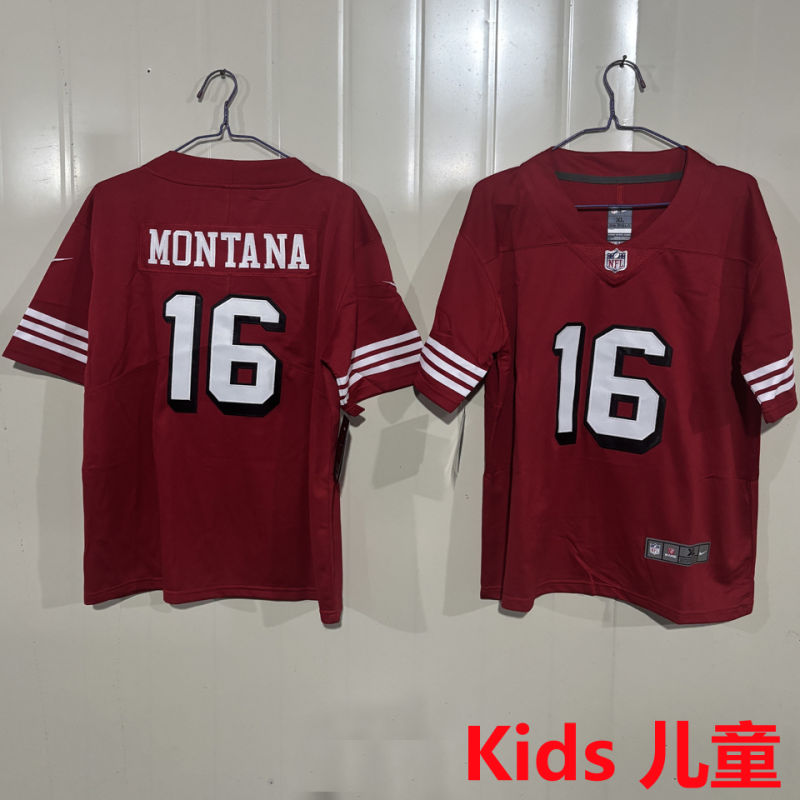 MONTANA #16 San Francisco 49ers Kids NFL Jersey #49