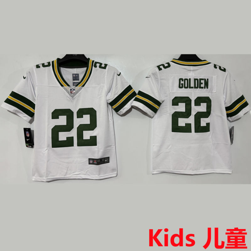 GOLDEN #22 Green Bay Packers Kids NFL Jersey